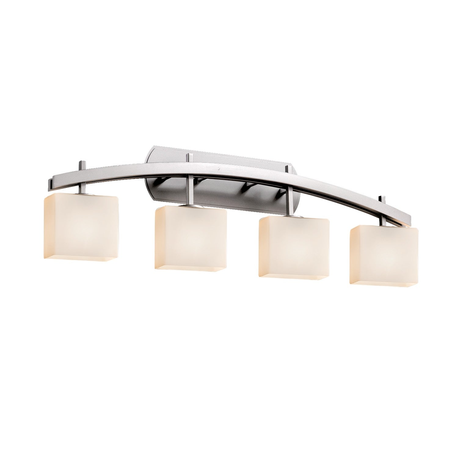 Justice Designs - FSN-8594-55-OPAL-NCKL - Four Light Bath Bar - Fusion - Brushed Nickel