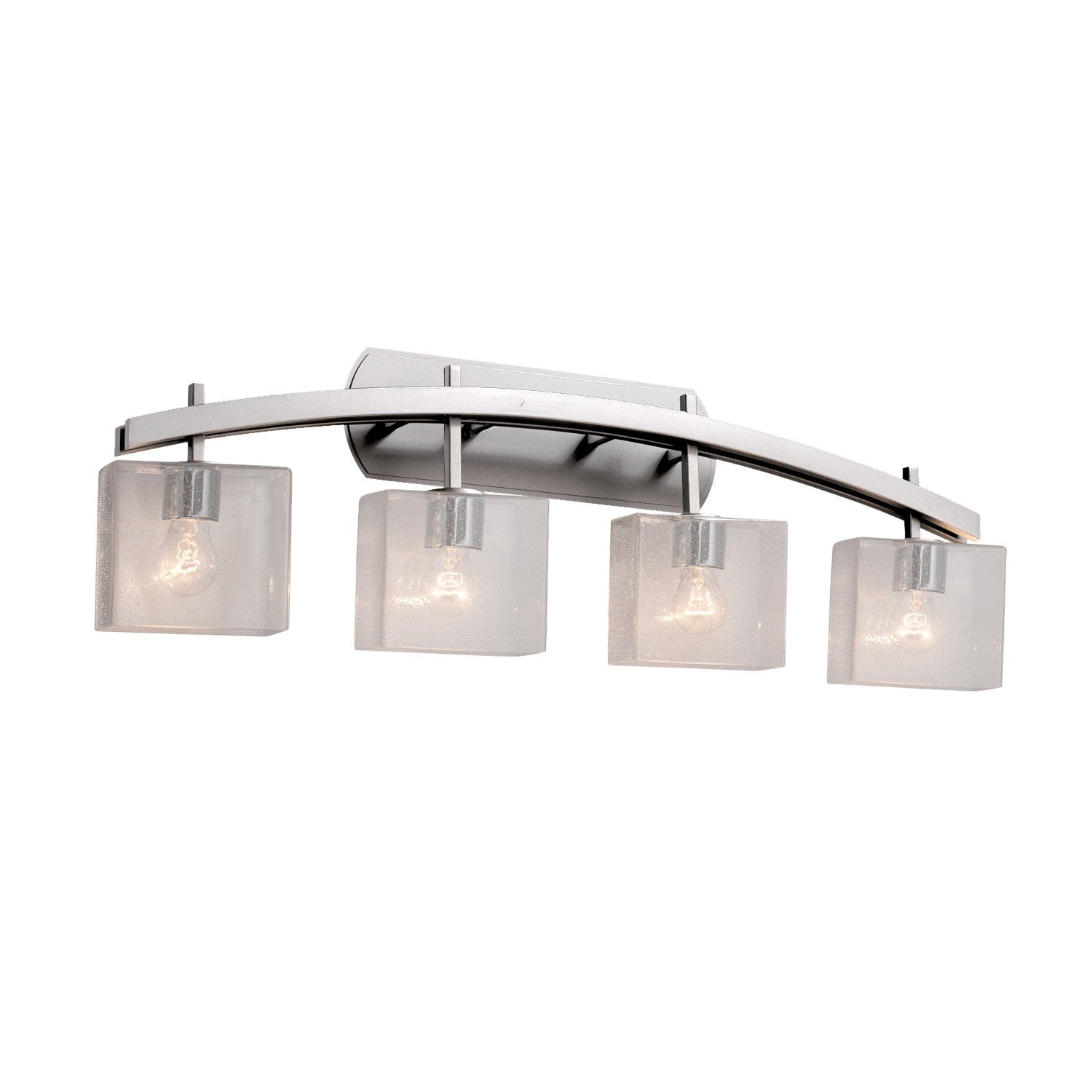 Justice Designs - FSN-8594-55-SEED-NCKL - Four Light Bath Bar - Fusion - Brushed Nickel