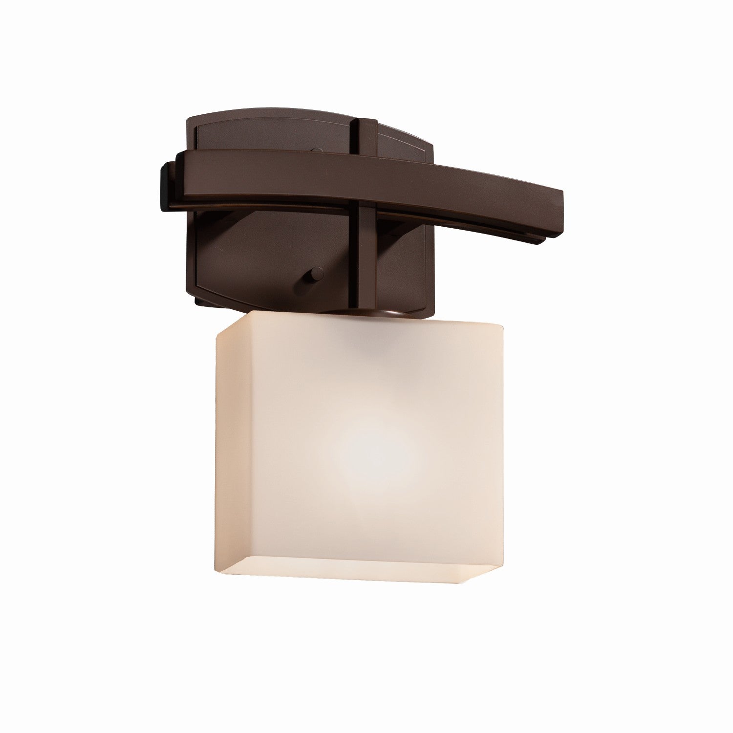 Justice Designs - FSN-8597-55-OPAL-DBRZ - One Light Wall Sconce - Fusion - Dark Bronze