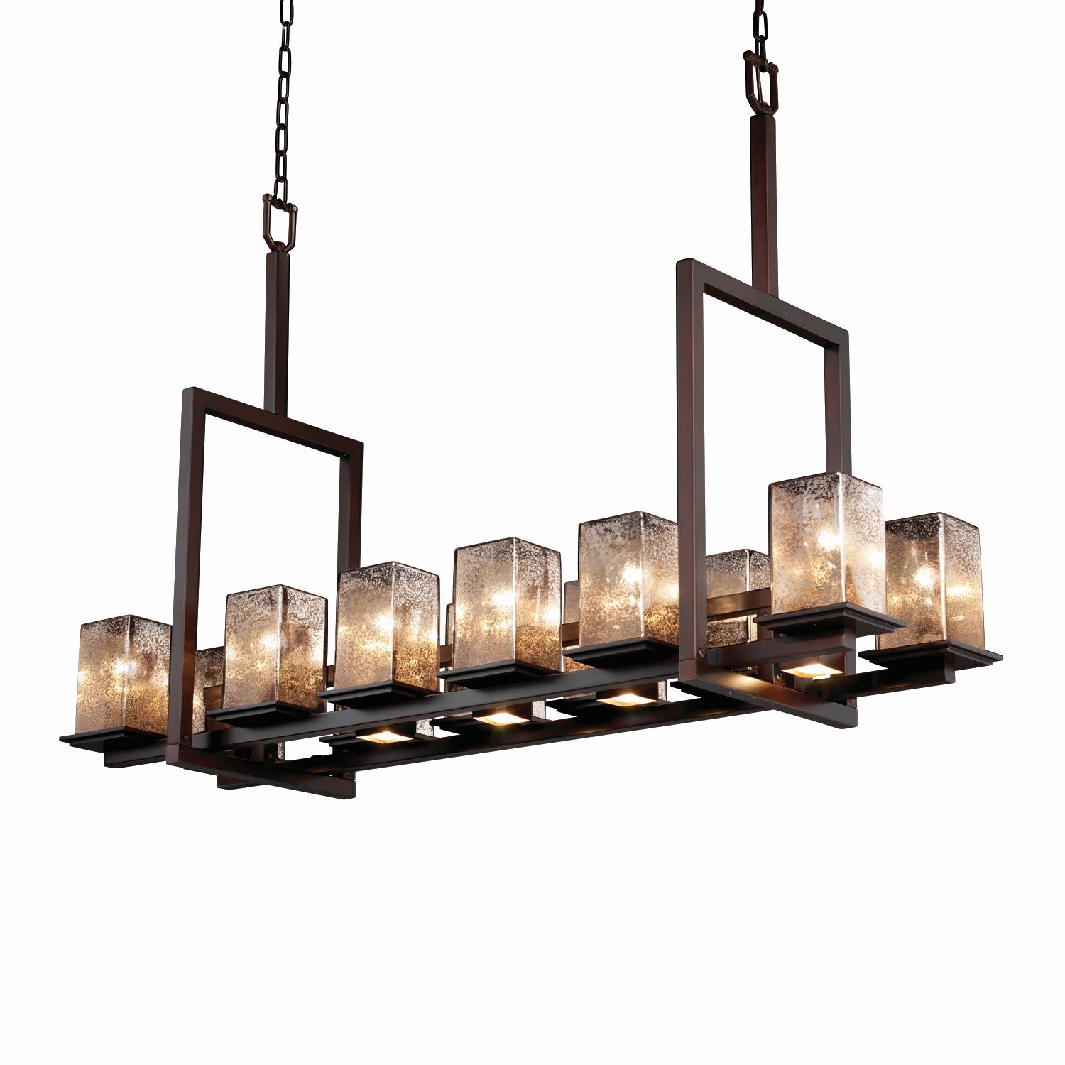 Justice Designs - FSN-8619-15-MROR-DBRZ-LED12-8400 - LED Chandelier - Fusion - Dark Bronze