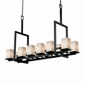 Justice Designs - FSN-8619-15-OPAL-MBLK - 17 Light Chandelier - Fusion - Matte Black