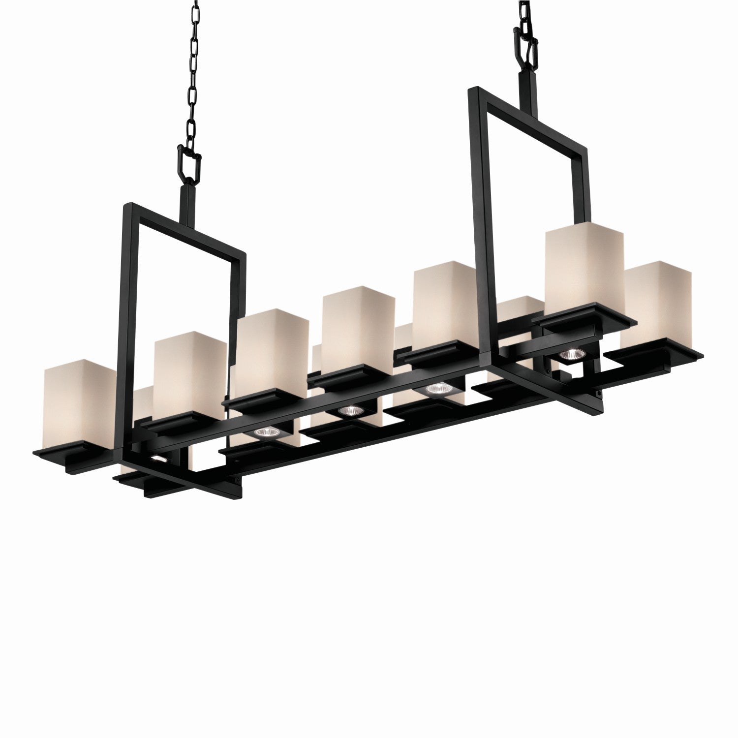 Justice Designs - FSN-8620-15-OPAL-MBLK - 17 Light Chandelier - Fusion - Matte Black