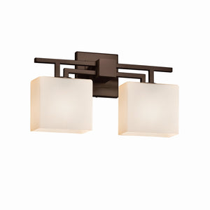 Justice Designs - FSN-8702-55-OPAL-DBRZ - Two Light Bath Bar - Fusion - Dark Bronze