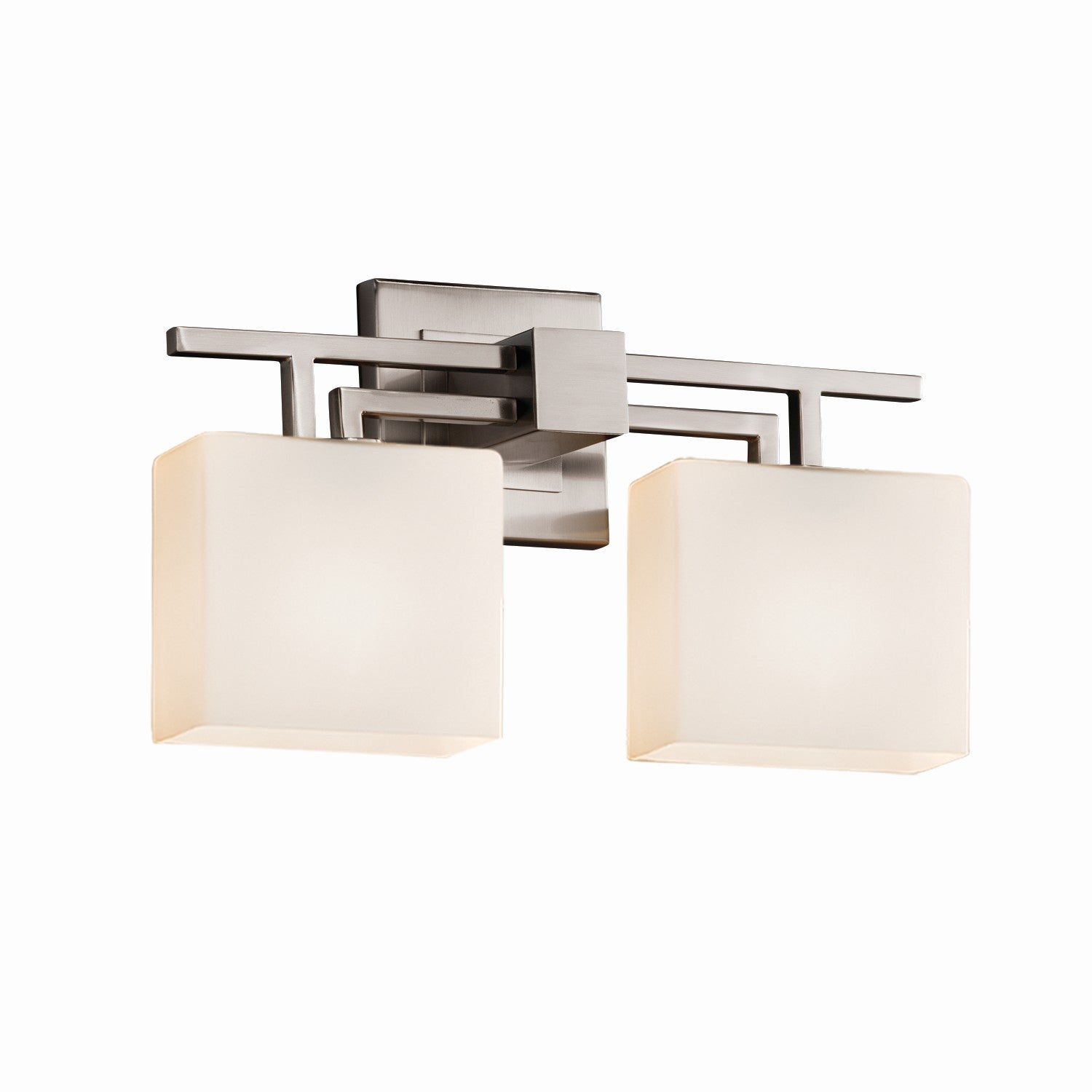 Justice Designs - FSN-8702-55-OPAL-NCKL - Two Light Bath Bar - Fusion - Brushed Nickel