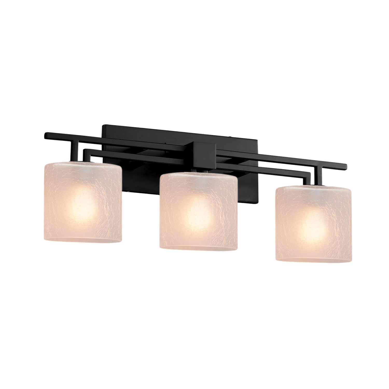 Justice Designs - FSN-8703-30-FRCR-MBLK - Three Light Bath Bar - Fusion - Matte Black