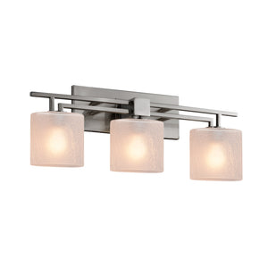 Justice Designs - FSN-8703-30-FRCR-NCKL - Three Light Bath Bar - Fusion - Brushed Nickel