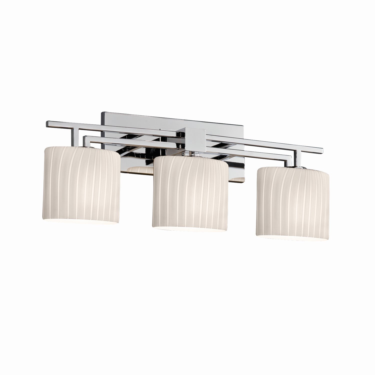 Justice Designs - FSN-8703-30-RBON-CROM - Three Light Bath Bar - Fusion - Polished Chrome