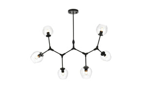 Elegant Lighting - 1712G49BK - Six Light Chandelier - Cavoli - Black