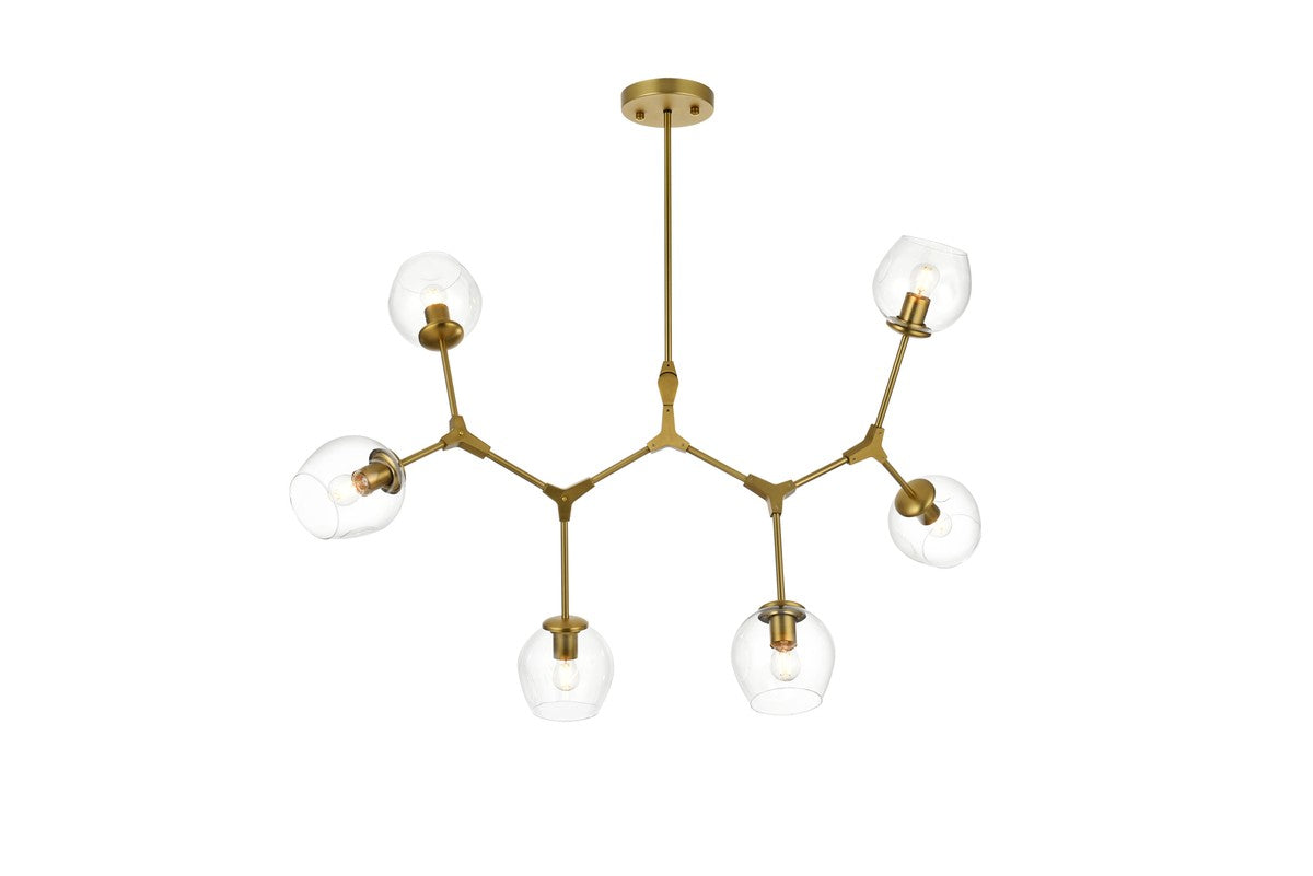 Elegant Lighting - 1712G49BR - Six Light Chandelier - Cavoli - Brass