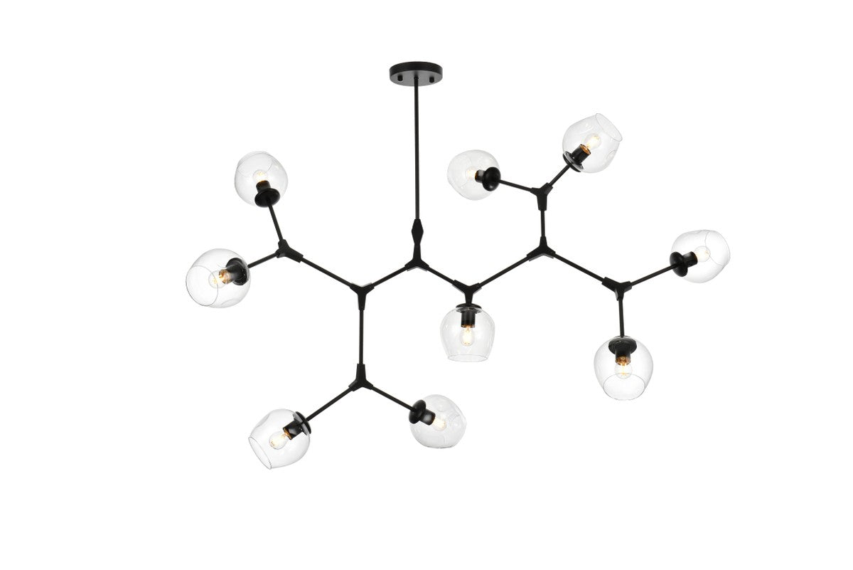 Elegant Lighting - 1712G60BK - Nine Light Chandelier - Cavoli - Black