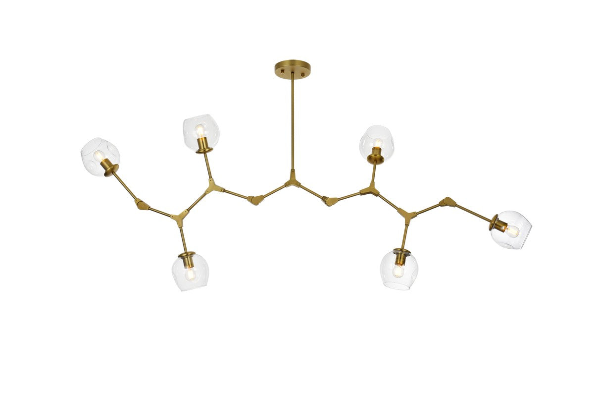 Elegant Lighting - 1712G70BR - Six Light Chandelier - Cavoli - Brass