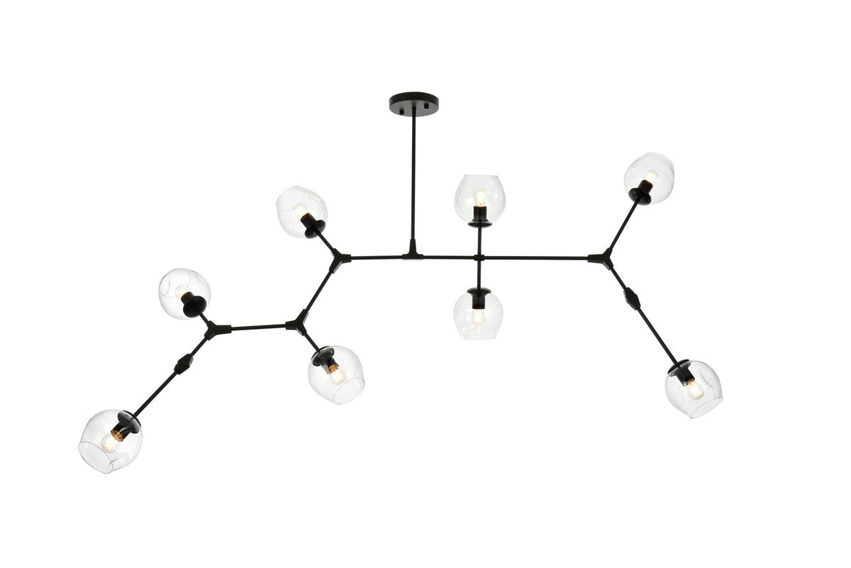 Elegant Lighting - 1712G74BK - Eight Light Chandelier - Cavoli - Black