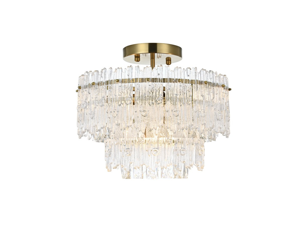 Elegant Lighting - 1780F15SG - Four Light Flush Mount - Emilia - Satin Gold