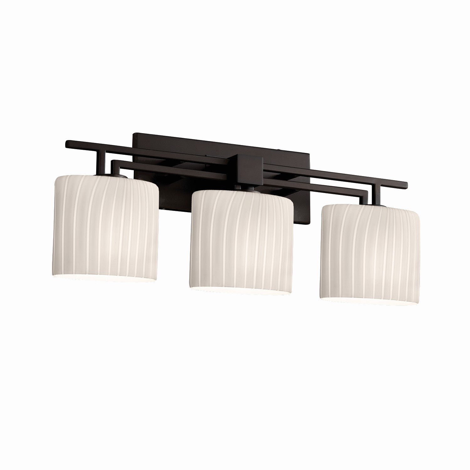 Justice Designs - FSN-8703-30-RBON-MBLK - Three Light Bath Bar - Fusion - Matte Black