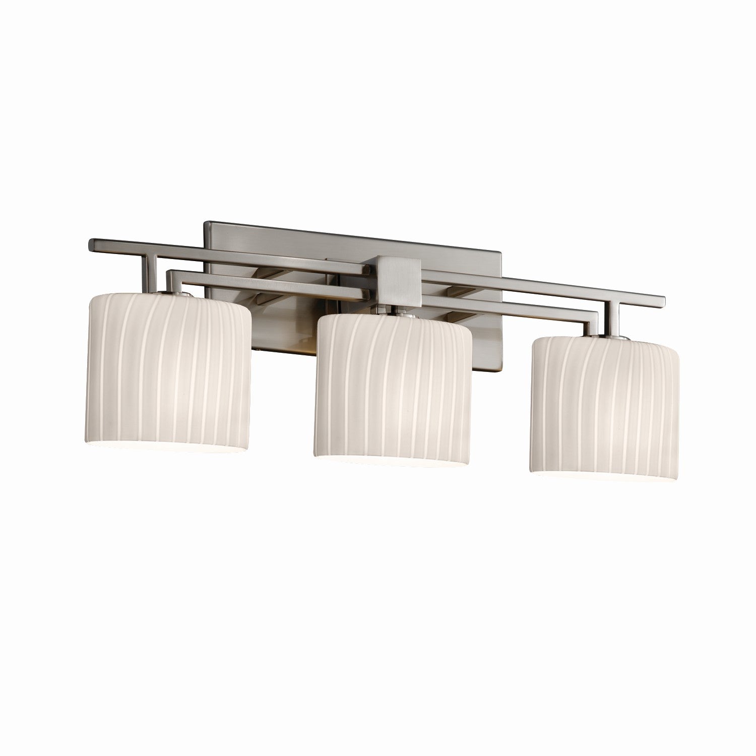 Justice Designs - FSN-8703-30-RBON-NCKL - Three Light Bath Bar - Fusion - Brushed Nickel