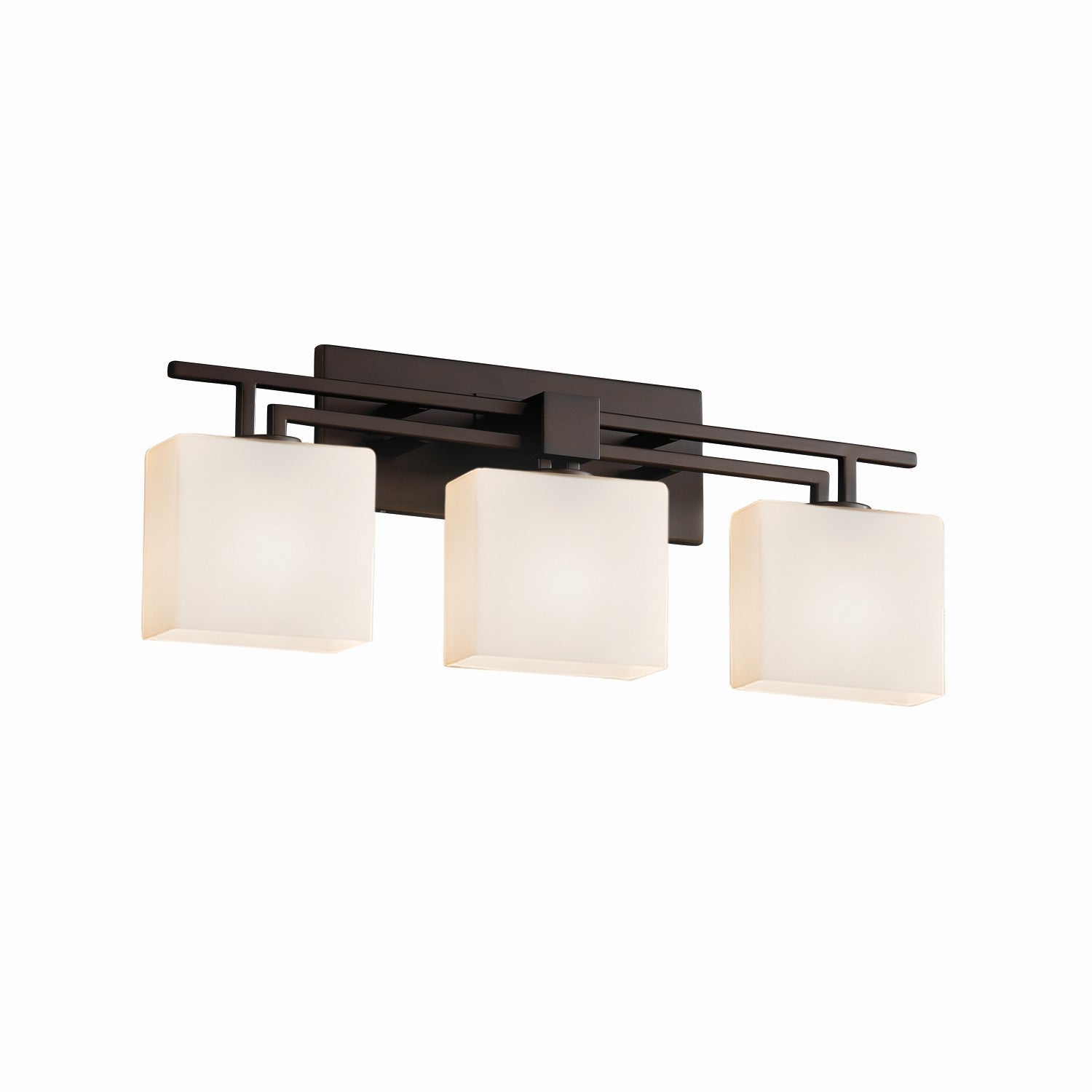 Justice Designs - FSN-8703-55-OPAL-DBRZ-LED3-2100 - LED Bath Bar - Fusion - Dark Bronze