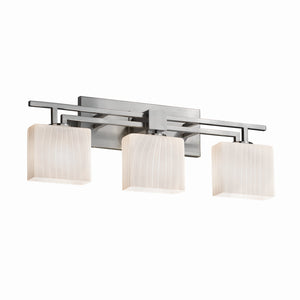 Justice Designs - FSN-8703-55-RBON-NCKL - Three Light Bath Bar - Fusion - Brushed Nickel