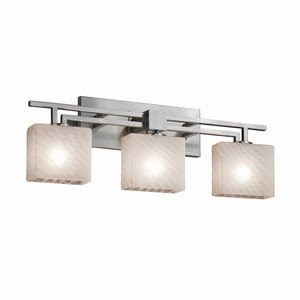 Justice Designs - FSN-8703-55-WEVE-NCKL - Three Light Bath Bar - Fusion - Brushed Nickel