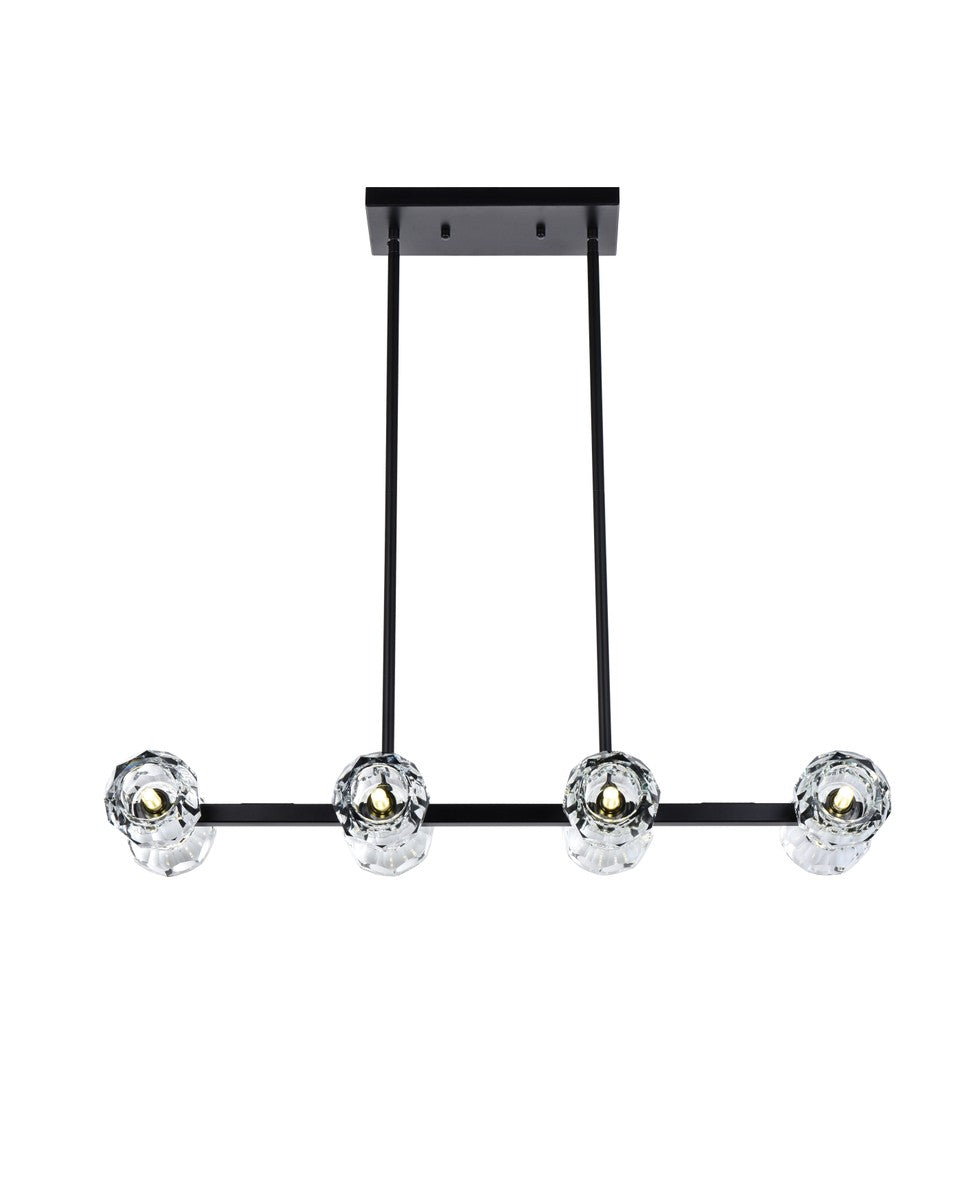 Elegant Lighting - 3505D31BK - Eight Light Pendant - Eren - Black