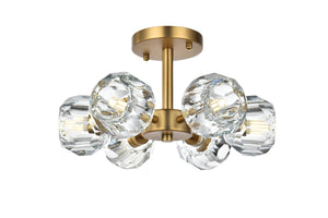 Elegant Lighting - 3505F14SG - Six Light Flush Mount - Eren - Satin Gold