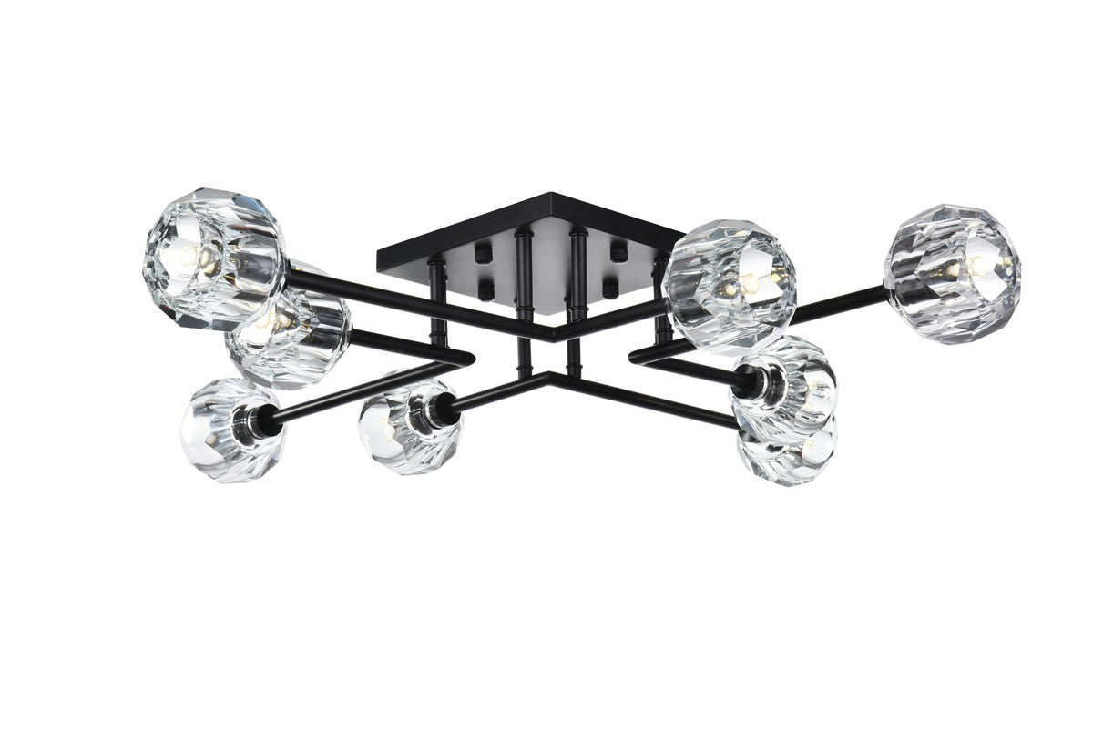 Elegant Lighting - 3505F31BK - Eight Light Flush Mount - Eren - Black