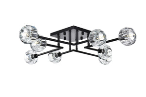 Elegant Lighting - 3505F31BK - Eight Light Flush Mount - Eren - Black