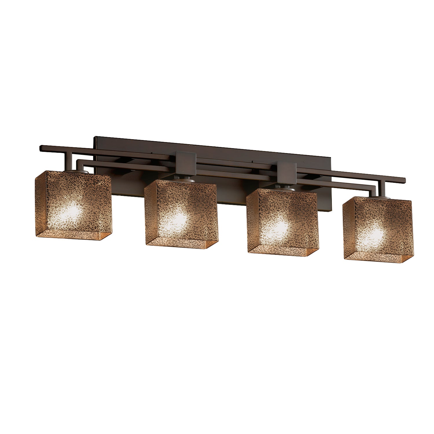 Justice Designs - FSN-8704-55-MROR-DBRZ - Four Light Bath Bar - Fusion - Dark Bronze