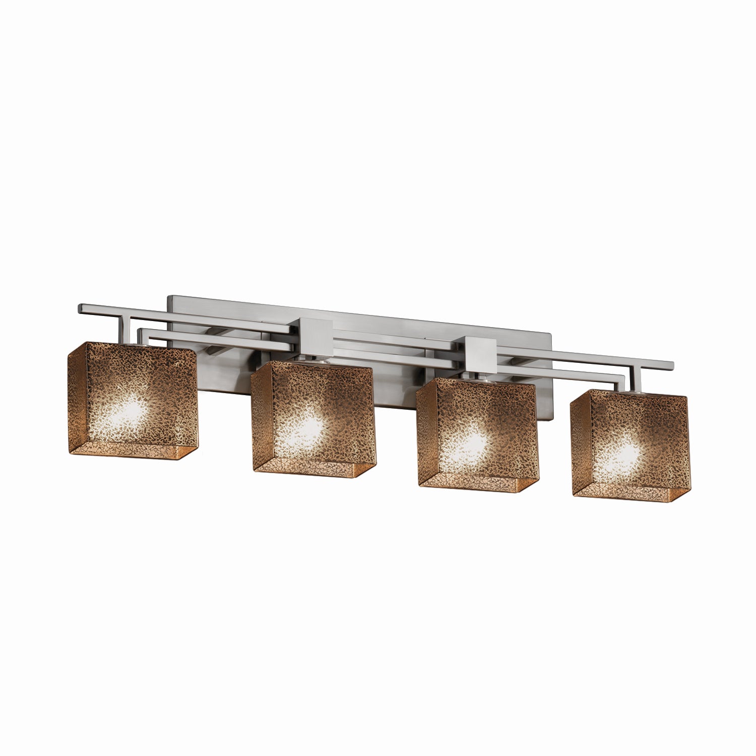 Justice Designs - FSN-8704-55-MROR-NCKL - Four Light Bath Bar - Fusion - Brushed Nickel