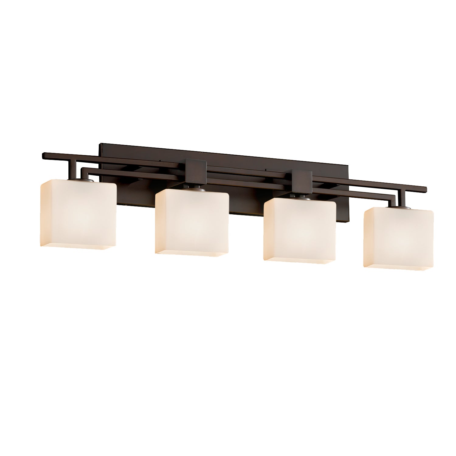 Justice Designs - FSN-8704-55-OPAL-DBRZ-LED4-2800 - LED Bath Bar - Fusion - Dark Bronze