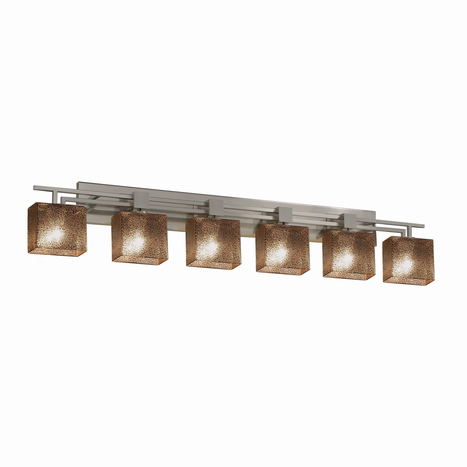 Justice Designs - FSN-8706-55-MROR-NCKL - Six Light Bath Bar - Fusion - Brushed Nickel