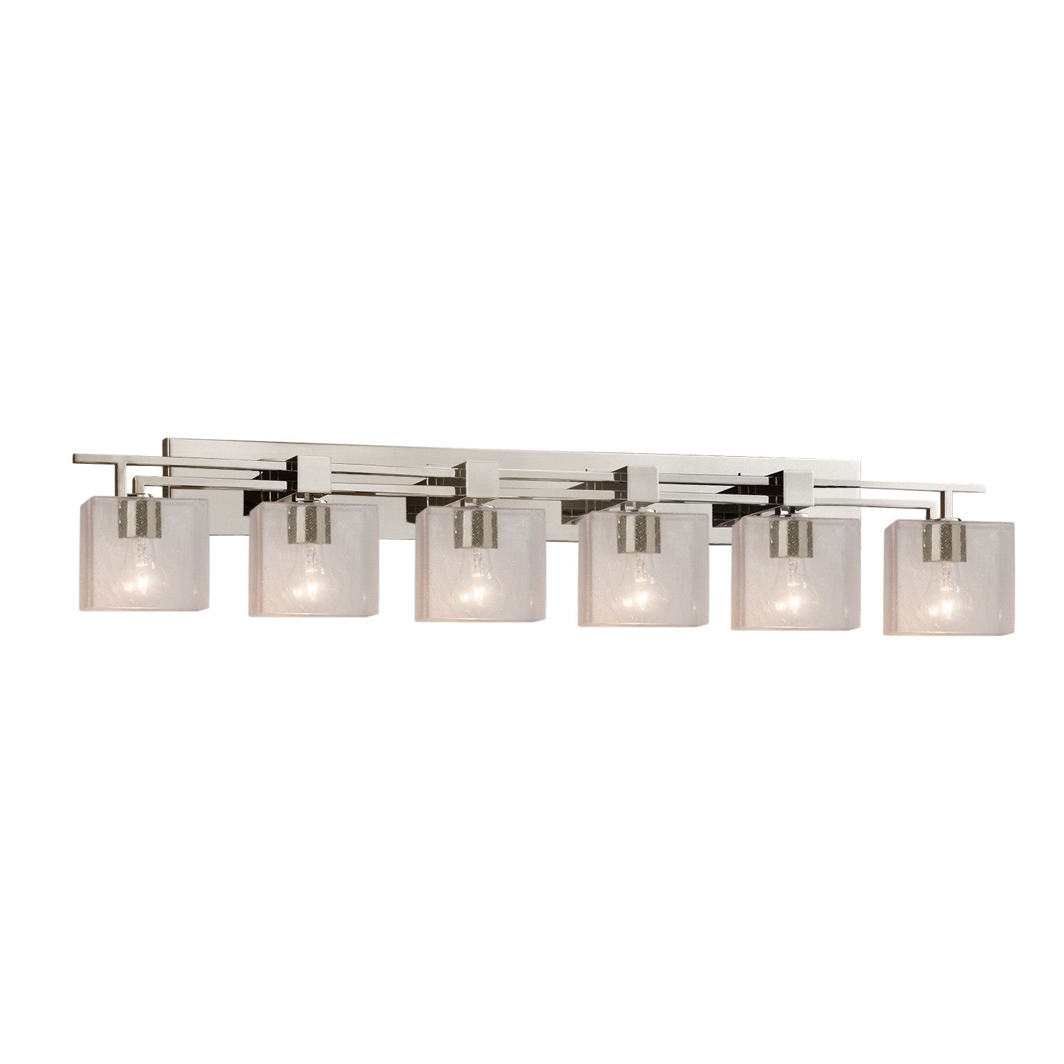 Justice Designs - FSN-8706-55-SEED-NCKL - Six Light Bath Bar - Fusion - Brushed Nickel