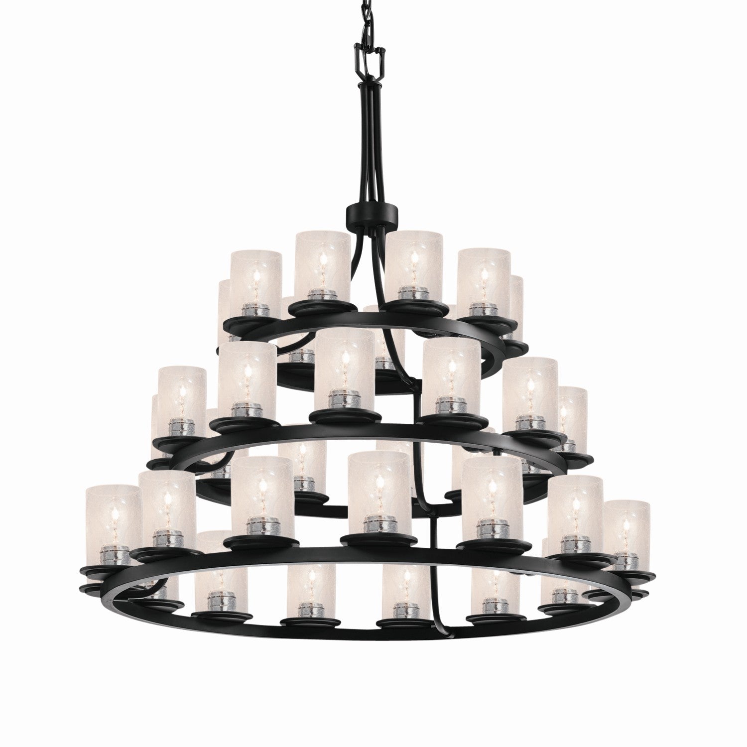 Justice Designs - FSN-8712-10-SEED-MBLK - 36 Light Chandelier - Fusion - Matte Black