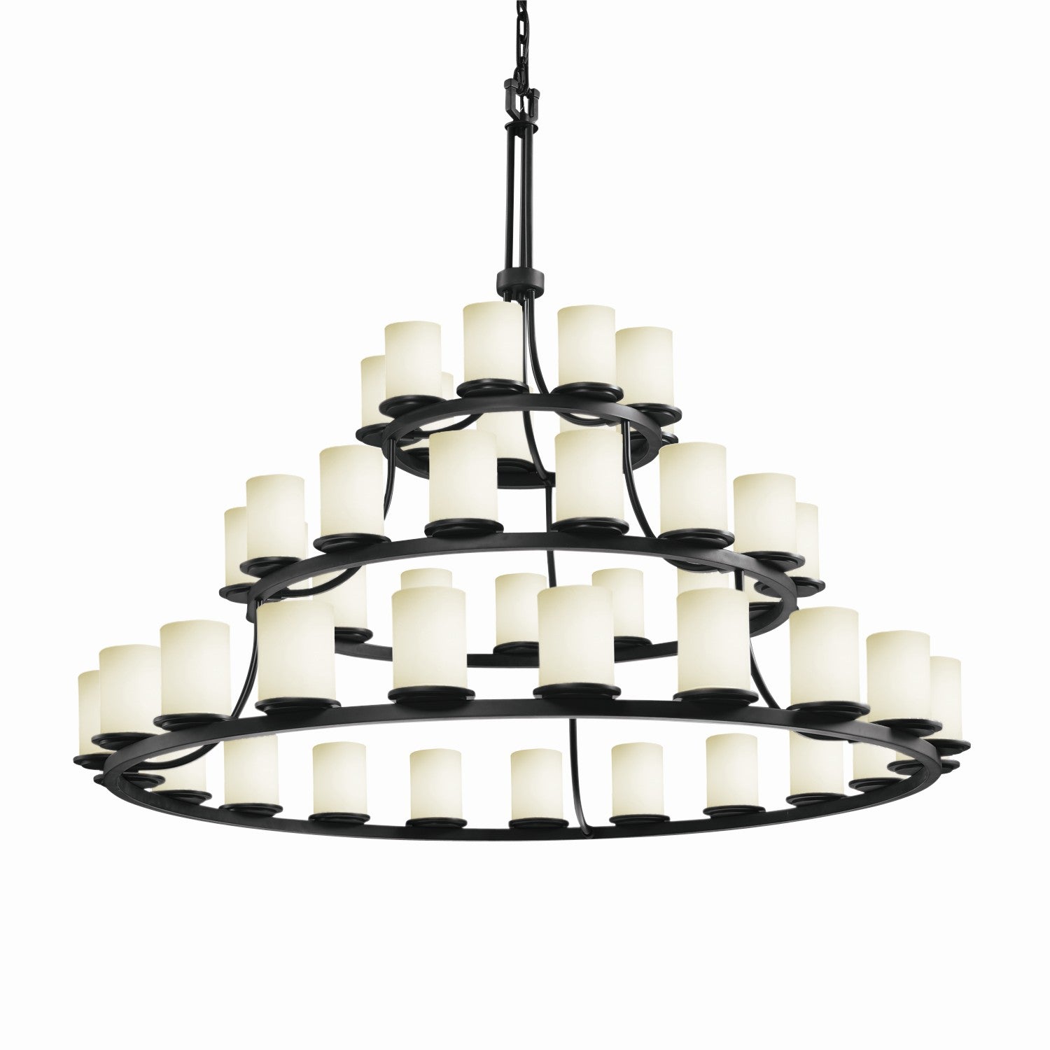 Justice Designs - FSN-8714-10-OPAL-MBLK - 45 Light Chandelier - Fusion - Matte Black