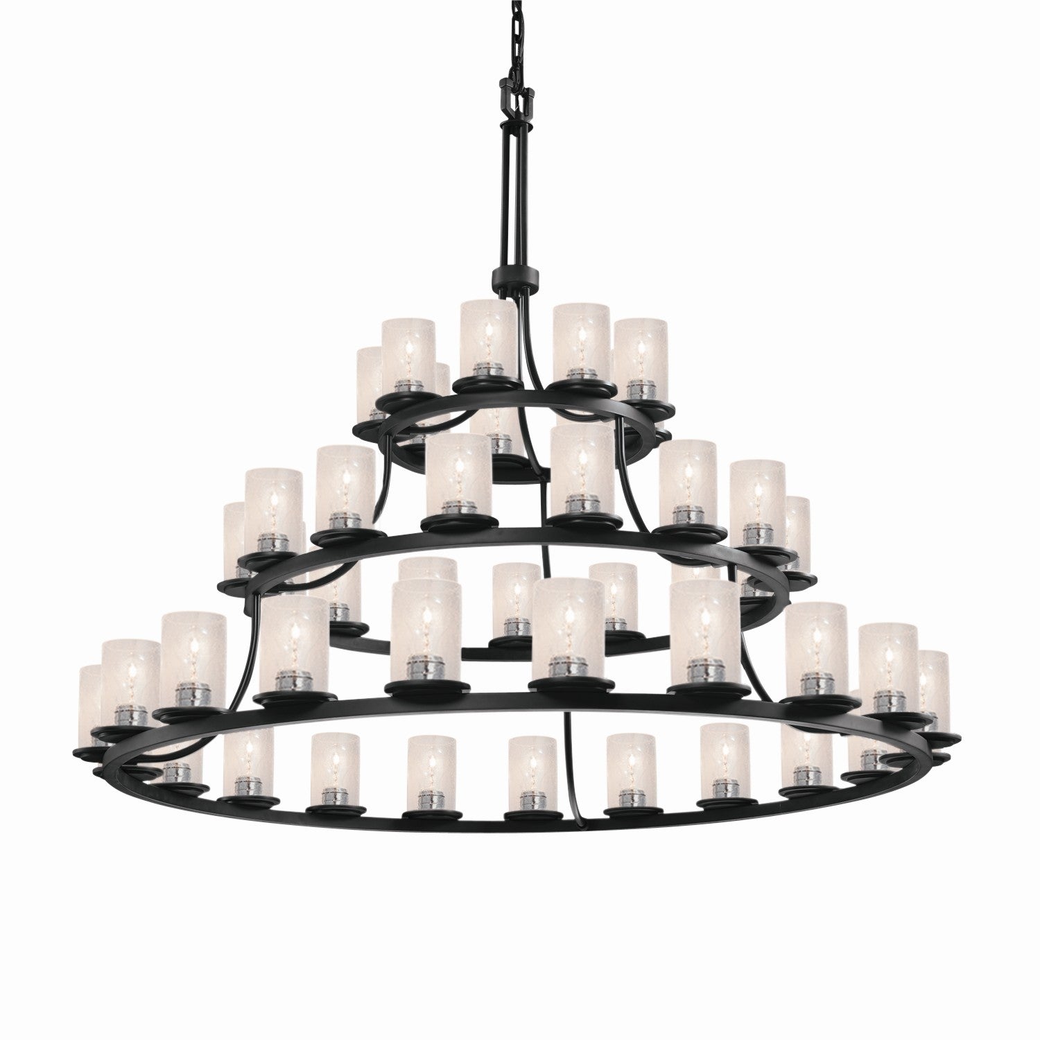 Justice Designs - FSN-8714-10-SEED-MBLK - 45 Light Chandelier - Fusion - Matte Black