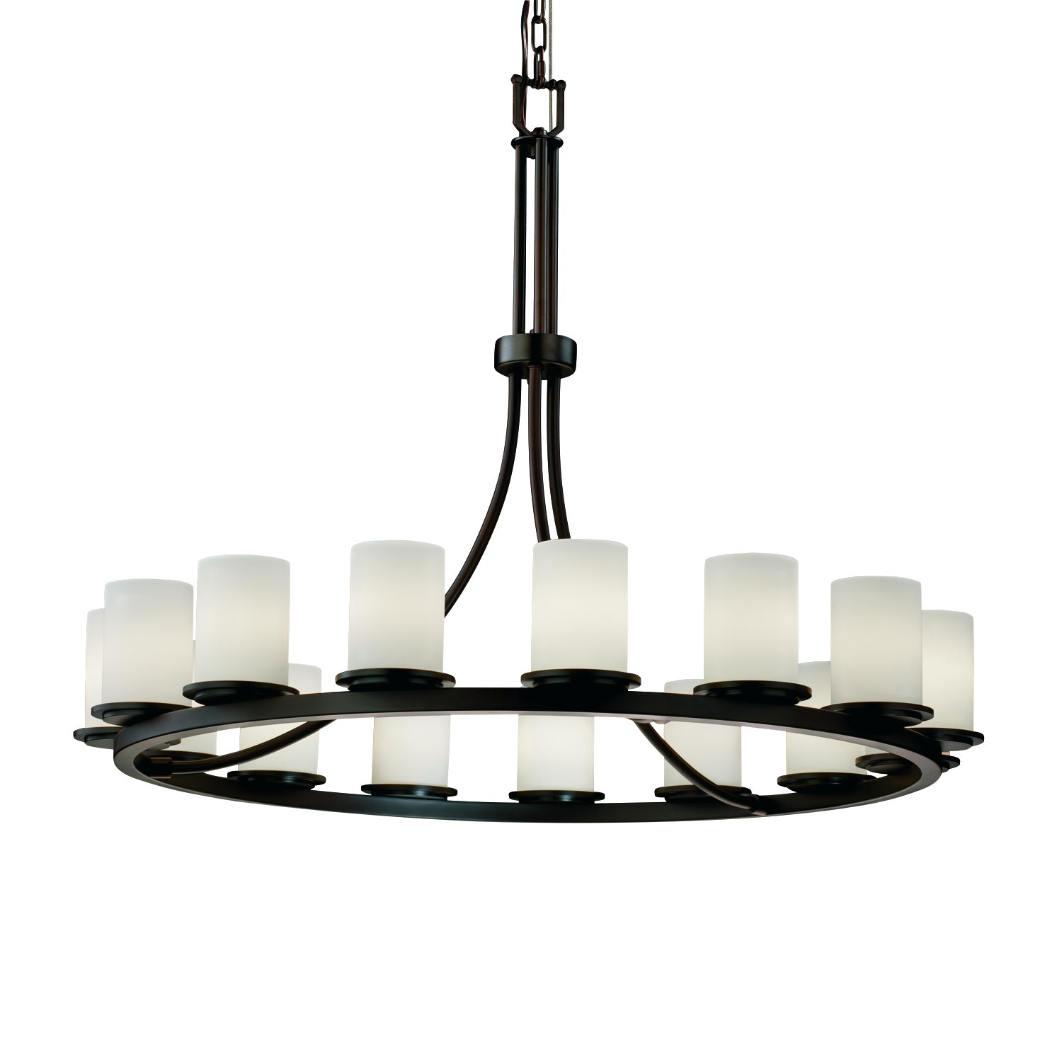 Justice Designs - FSN-8715-10-OPAL-DBRZ-LED15-10500 - LED Chandelier - Fusion - Dark Bronze