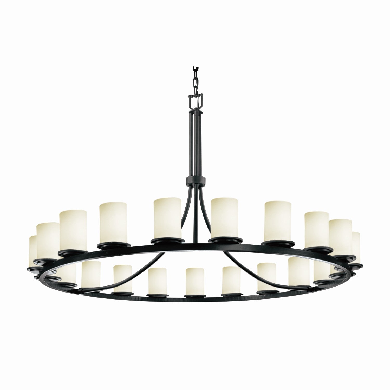 Justice Designs - FSN-8716-10-OPAL-MBLK - 21 Light Chandelier - Fusion - Matte Black