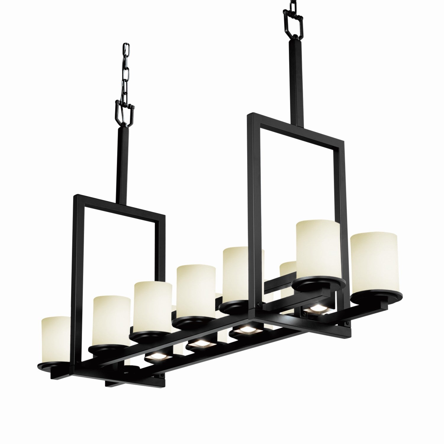 Justice Designs - FSN-8719-10-OPAL-MBLK - 17 Light Chandelier - Fusion - Matte Black