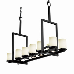 Justice Designs - FSN-8719-10-OPAL-MBLK-LED12-8400 - LED Chandelier - Fusion - Matte Black