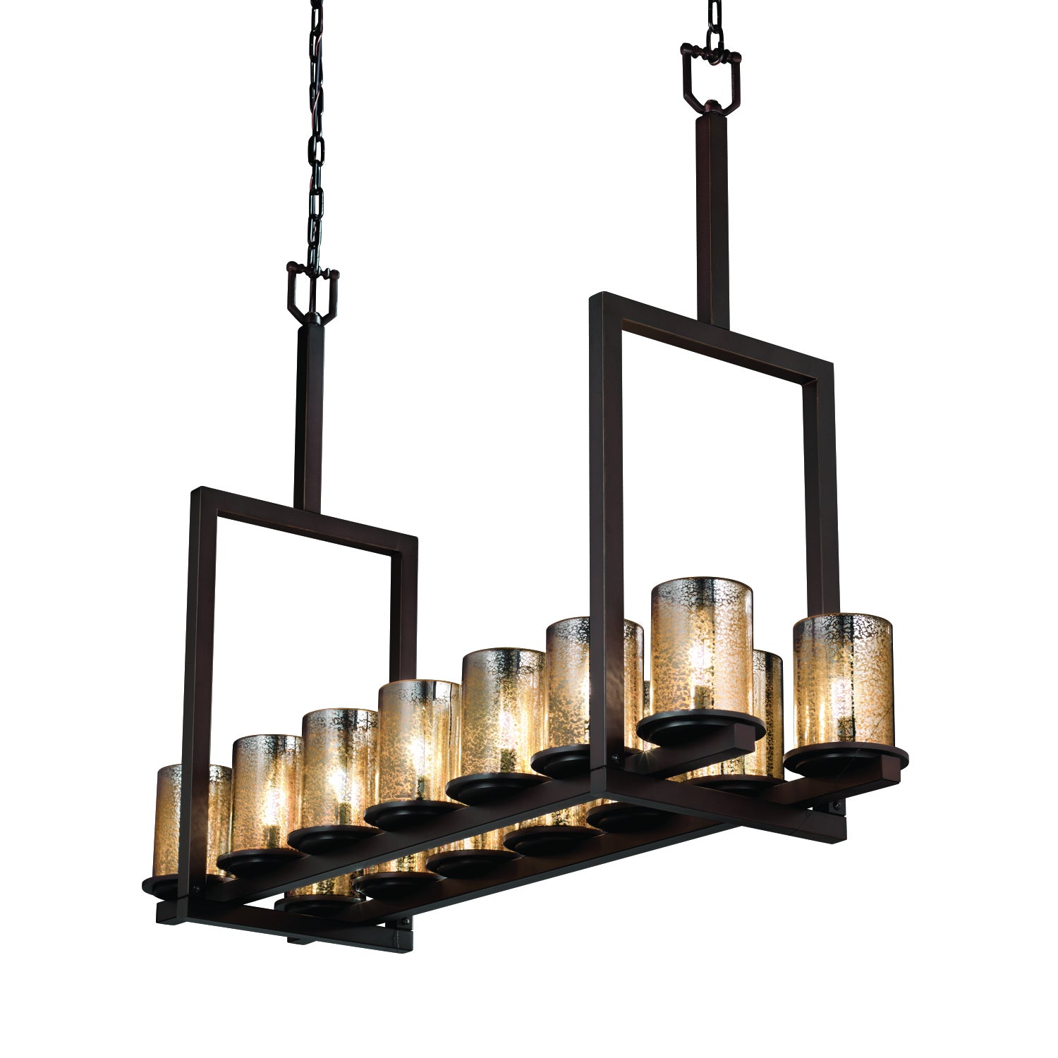 Justice Designs - FSN-8764-10-MROR-DBRZ-LED14-9800 - LED Chandelier - Fusion - Dark Bronze