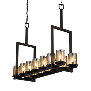 Justice Designs - FSN-8764-10-MROR-DBRZ-LED14-9800 - LED Chandelier - Fusion - Dark Bronze