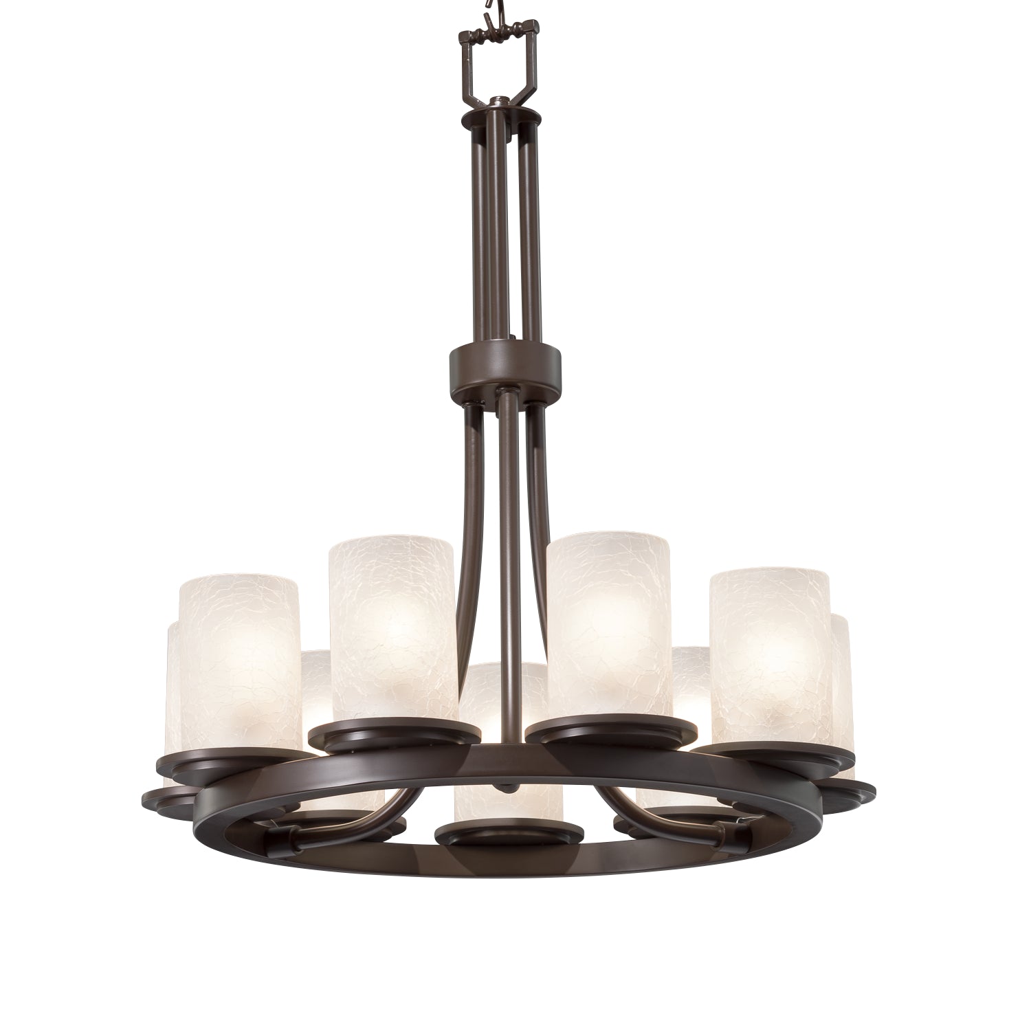 Justice Designs - FSN-8766-10-FRCR-DBRZ-LED9-6300 - LED Chandelier - Fusion - Dark Bronze