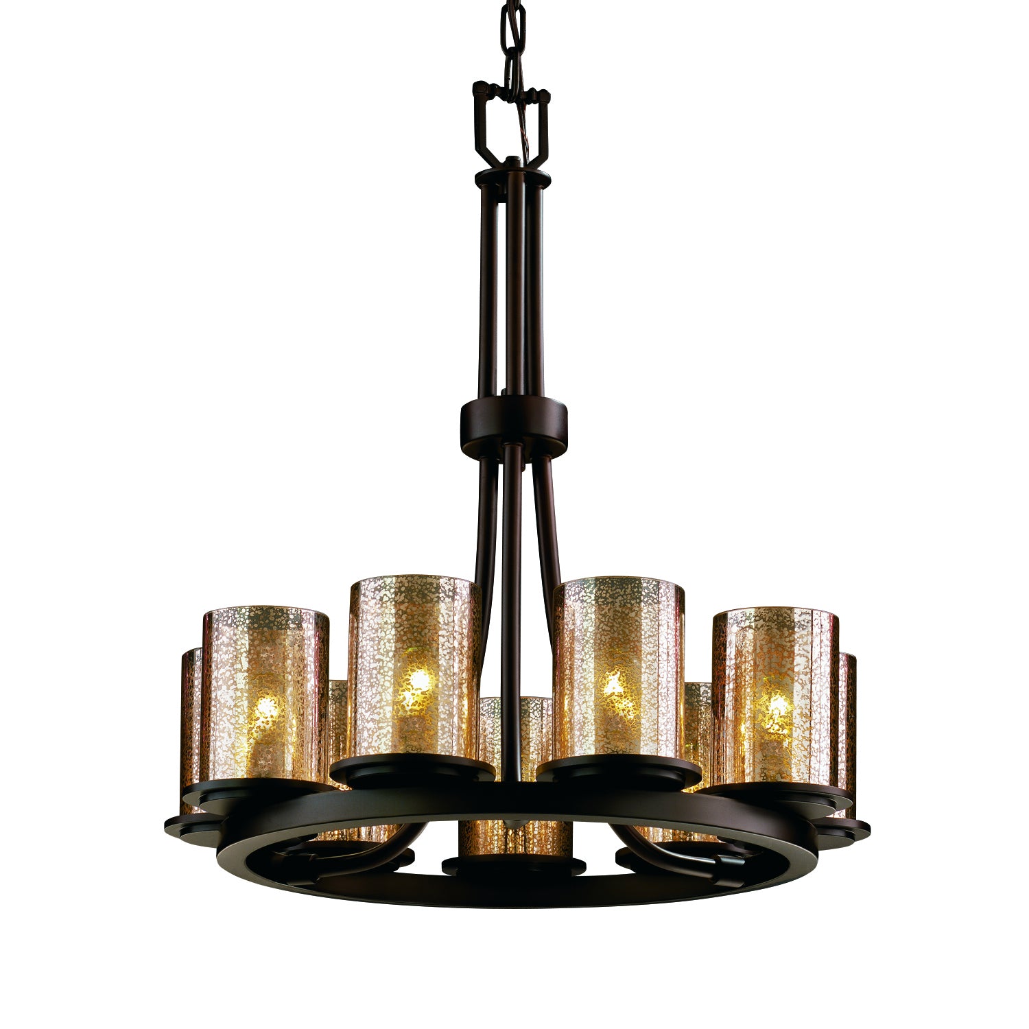 Justice Designs - FSN-8766-10-MROR-DBRZ-LED9-6300 - LED Chandelier - Fusion - Dark Bronze