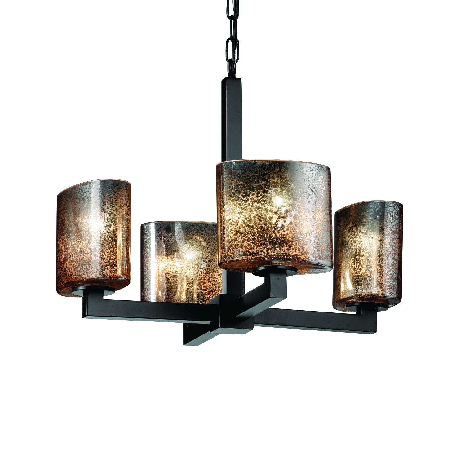 Justice Designs - FSN-8829-30-MROR-MBLK-LED4-2800 - LED Chandelier - Fusion - Matte Black