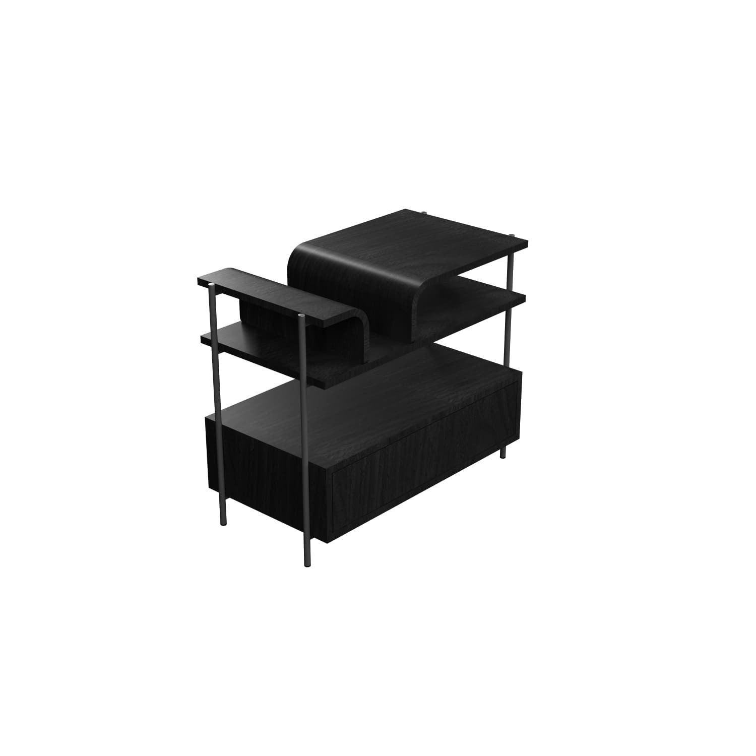 Accord Lighting - F1029.44 - Bedside Table - Cascade - Charcoal