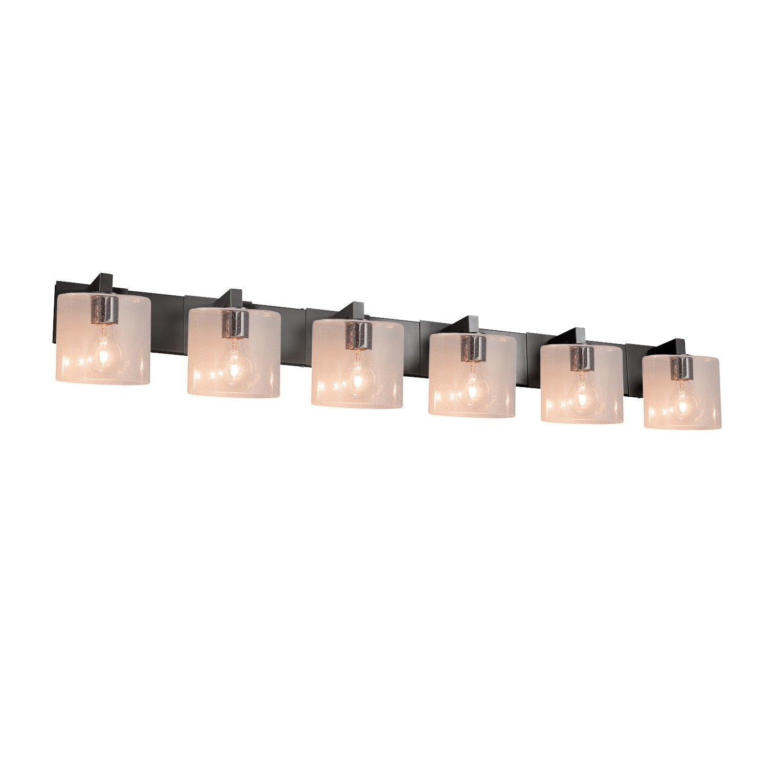 Justice Designs - FSN-8926-30-SEED-MBLK - Six Light Bath Bar - Fusion - Matte Black