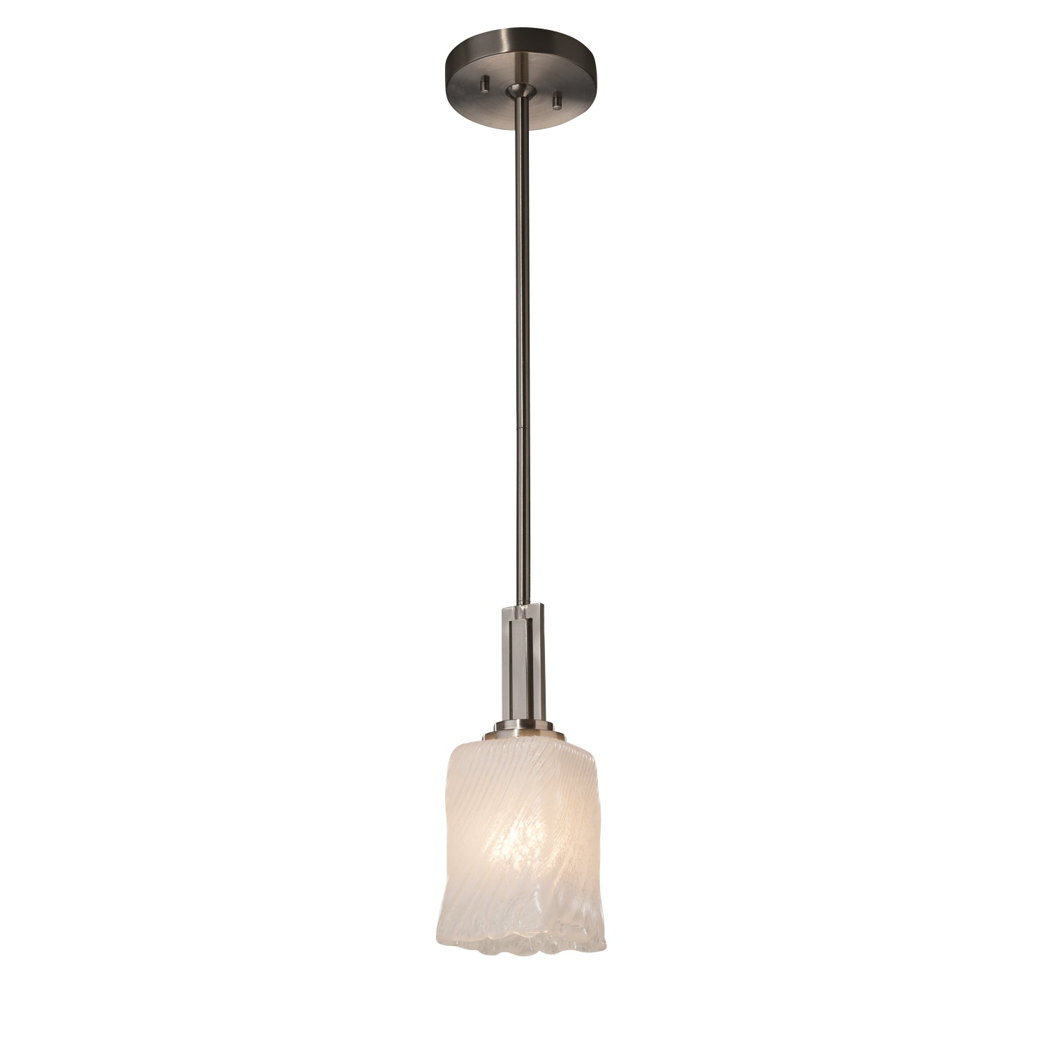 Justice Designs - GLA-8445-26-WHTW-NCKL-LED1-700 - LED Pendant - Veneto Luce - Brushed Nickel