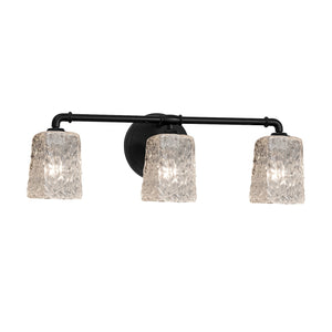 Justice Designs - GLA-8463-26-CLRT-MBLK - Three Light Bath Bar - Veneto Luce - Matte Black