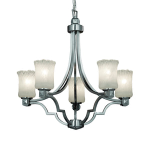 Justice Designs - GLA-8500-16-WHTW-NCKL-LED5-3500 - LED Chandelier - Veneto Luce - Brushed Nickel