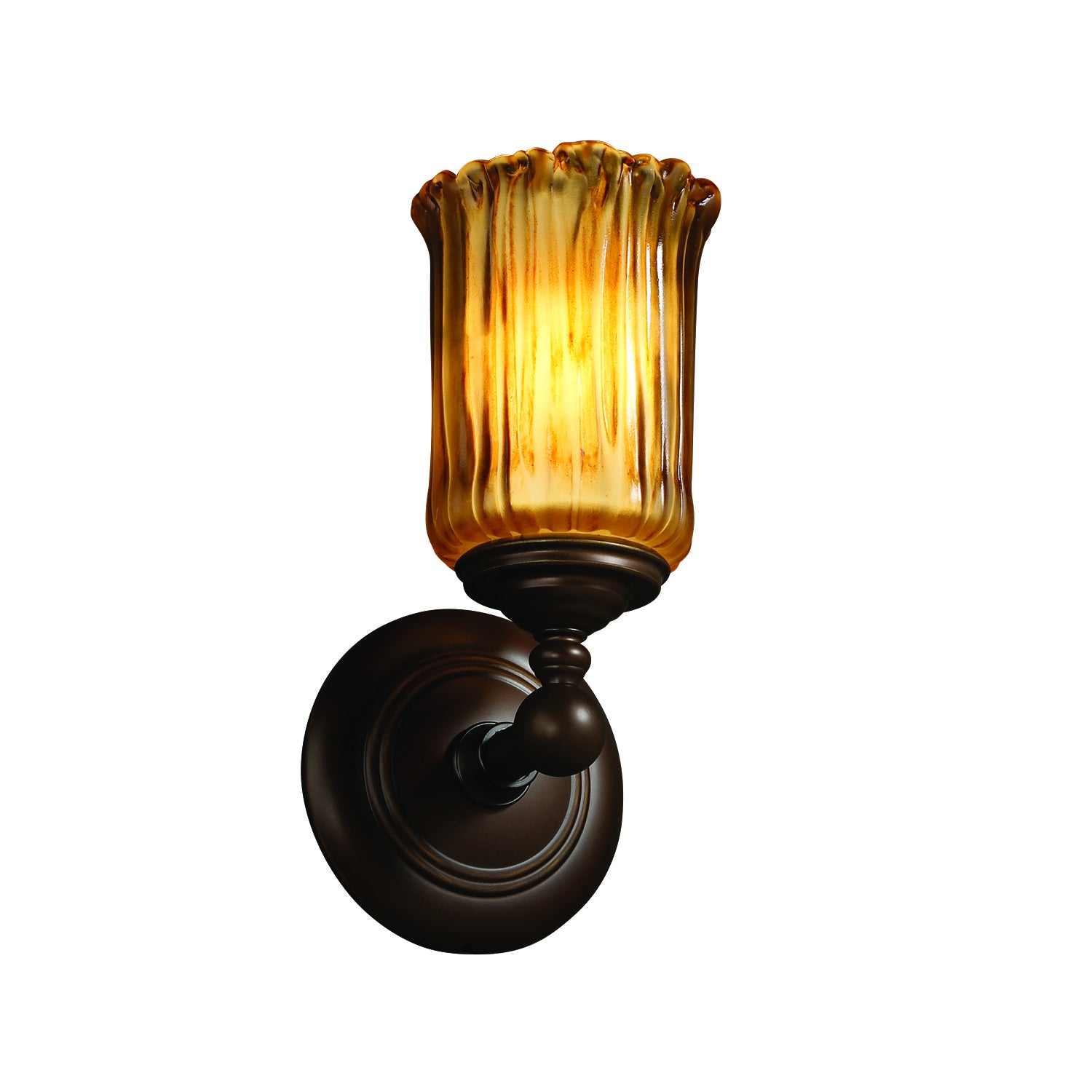 Justice Designs - GLA-8521-16-AMBR-DBRZ-LED1-700 - LED Wall Sconce - Veneto Luce - Dark Bronze