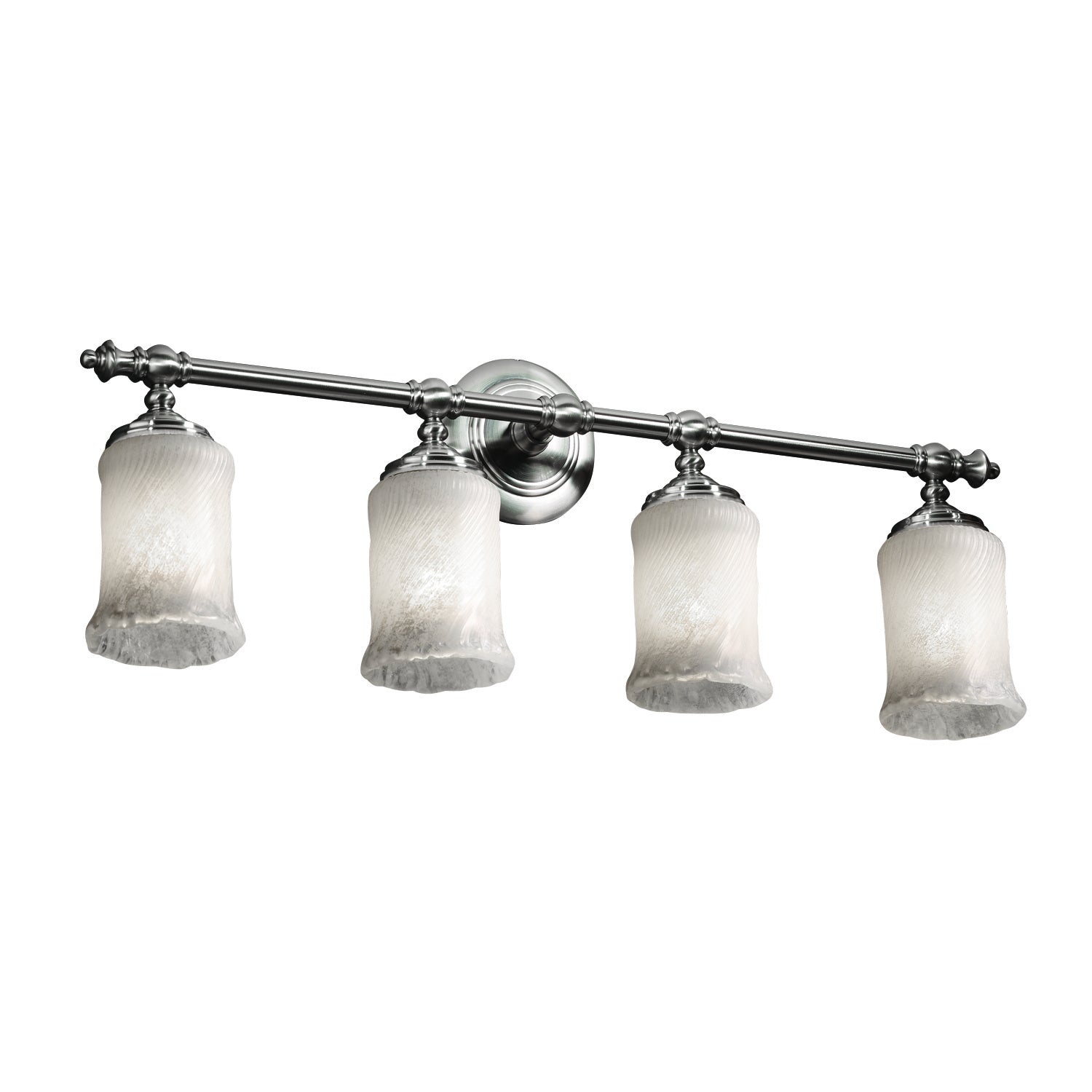 Justice Designs - GLA-8524-16-WHTW-NCKL-LED4-2800 - LED Bath Bar - Veneto Luce - Brushed Nickel